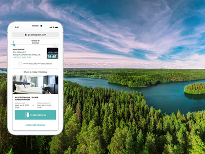 Hotel Sveitsi app with nature background